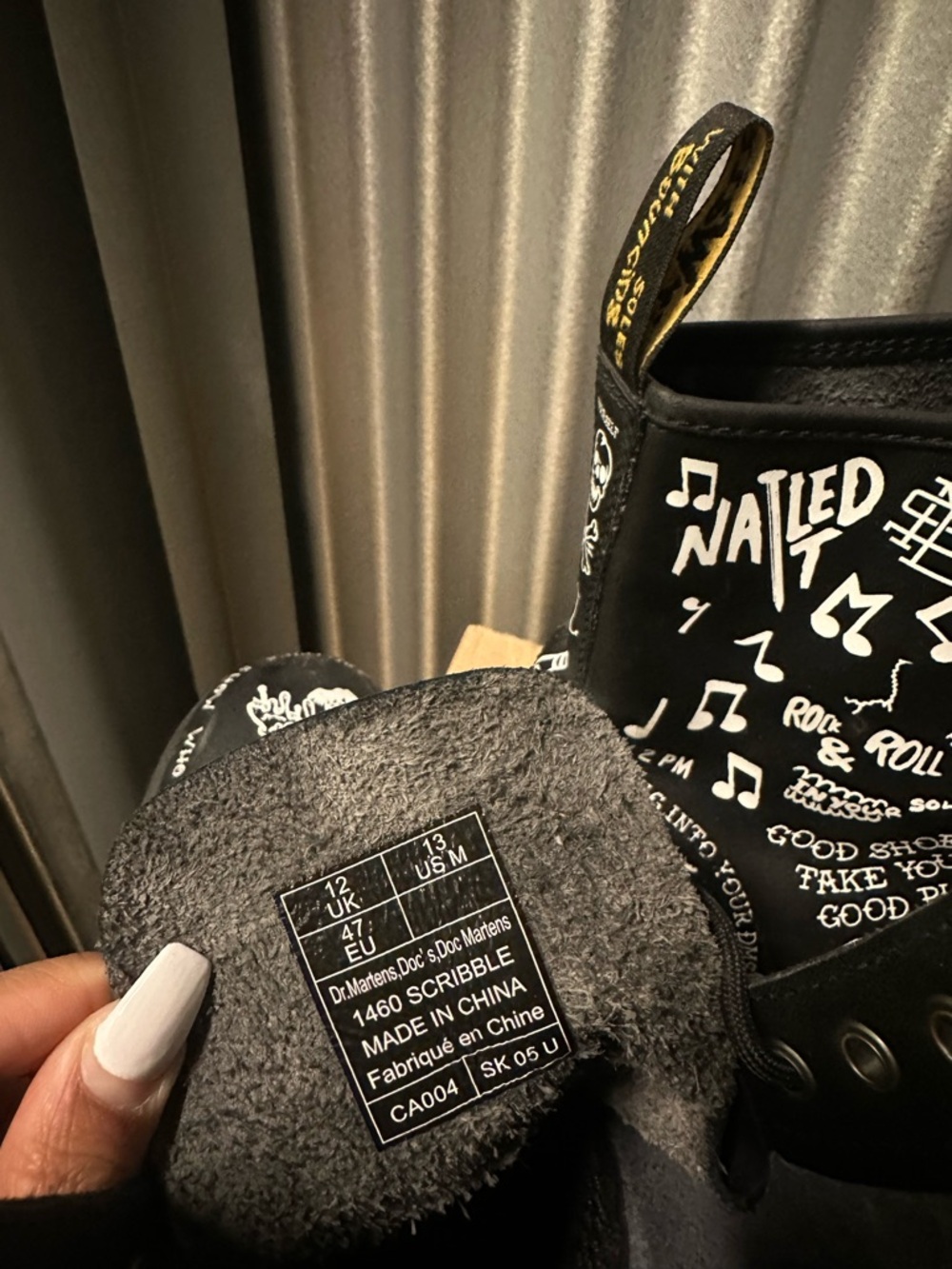 Dr. Martens Black White Graphic Lace-Up Boots - Picture 4 of 6